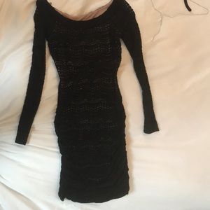 BCBG Black Bodycon Dress long sleeve